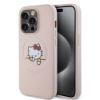Apple iPhone 15 Pro Kılıf Hello Kitty Orjinal Lisanslı Magsafe Şarj Özellikli Baskı Logolu Uyuyan Kitty Deri Kapak resmi