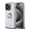 Apple iPhone 15 Pro Kılıf Hello Kitty Orjinal Lisanslı Magsafe Şarj Özellikli Baskı Logolu Uyuyan Kitty Deri Kapak resmi